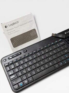 Logitech Black Wireless Keyboard Patterned Touchpad